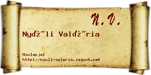 Nyúli Valéria névjegykártya